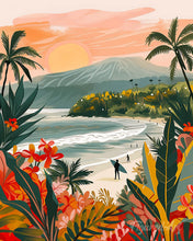 Laden Sie das Bild in den Galerie-Viewer, Diamond Painting - Tropischer Strand – 40 x 50 cm auf Keilrahmen gespannt