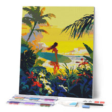 Laden Sie das Bild in den Galerie-Viewer, Diamond Painting - Surfer bei Sonnenuntergang