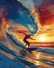 Laden Sie das Bild in den Galerie-Viewer, Diamond Painting - Großwellen-Surfen – 40 x 50 cm auf Keilrahmen gespannt