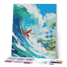 Laden Sie das Bild in den Galerie-Viewer, Diamond Painting - Surfen in Hawaii – 40 x 50 cm auf Keilrahmen gespannt