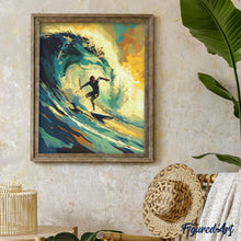 Laden Sie das Bild in den Galerie-Viewer, Diamond Painting - Professioneller Surfer – 40 x 50 cm auf Keilrahmen gespannt