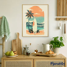 Laden Sie das Bild in den Galerie-Viewer, Diamond Painting - Surfbrett am Strand