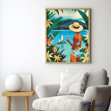 Laden Sie das Bild in den Galerie-Viewer, Diamond Painting - Dame und Ozean