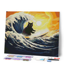 Laden Sie das Bild in den Galerie-Viewer, Diamond Painting - Die große Welle der schwarzen Katze
