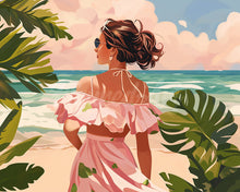 Laden Sie das Bild in den Galerie-Viewer, Diamond Painting - Liebliches Mädchen am Meer