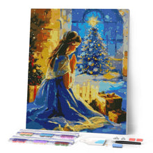 Laden Sie das Bild in den Galerie-Viewer, Diamond Painting - Weihnachtsabendgebet – 40 x 50 cm auf Keilrahmen gespannt