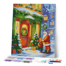 Laden Sie das Bild in den Galerie-Viewer, Diamond Painting - Gruß vom Weihnachtsmann – 40 x 50 cm auf Keilrahmen gespannt