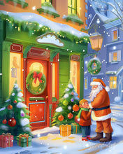 Laden Sie das Bild in den Galerie-Viewer, Diamond Painting - Gruß vom Weihnachtsmann – 40 x 50 cm auf Keilrahmen gespannt