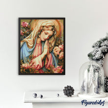 Laden Sie das Bild in den Galerie-Viewer, Diamond Painting - Gesegnete Jungfrau Maria – 40 x 50 cm auf Keilrahmen gespannt