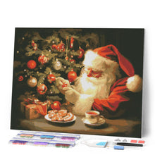 Laden Sie das Bild in den Galerie-Viewer, Diamond Painting - Fröhlicher Abend des Weihnachtsmanns – 40 x 50 cm auf Keilrahmen gespannt