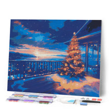 Laden Sie das Bild in den Galerie-Viewer, Diamond Painting - Funkelnde Weihnachtsterrasse – 40 x 50 cm auf Keilrahmen gespannt