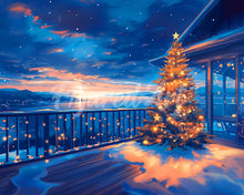 Laden Sie das Bild in den Galerie-Viewer, Diamond Painting - Funkelnde Weihnachtsterrasse – 40 x 50 cm auf Keilrahmen gespannt