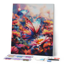 Laden Sie das Bild in den Galerie-Viewer, Diamond Painting - Futtersuchender Schmetterling – 40 x 50 cm auf Keilrahmen gespannt