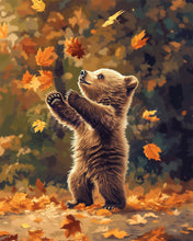 Laden Sie das Bild in den Galerie-Viewer, Diamond Painting - Bär und fallende Blätter