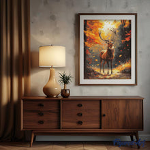 Laden Sie das Bild in den Galerie-Viewer, Diamond Painting - Majestätischer Hirsch im Herbst – 40 x 50 cm auf Keilrahmen gespannt