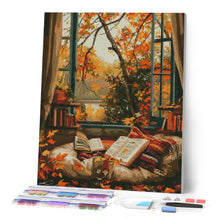 Laden Sie das Bild in den Galerie-Viewer, Diamond Painting - Gemütliches Herbstlesen – 40 x 50 cm auf Keilrahmen gespannt