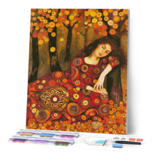 Laden Sie das Bild in den Galerie-Viewer, Diamond Painting - Von Klimt inspirierte Herbst-Dame