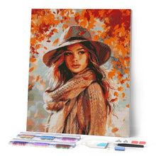 Laden Sie das Bild in den Galerie-Viewer, Diamond Painting - Dame der Herbstwinde – 40 x 50 cm auf Keilrahmen gespannt