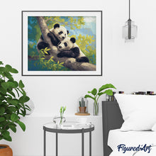 Laden Sie das Bild in den Galerie-Viewer, Diamond Painting - Pandas auf einem Ast