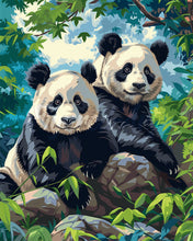 Laden Sie das Bild in den Galerie-Viewer, Diamond Painting - Riesenpanda-Zwillinge