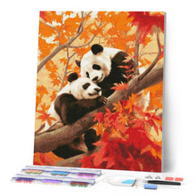 Laden Sie das Bild in den Galerie-Viewer, Diamond Painting - Pandazwillinge im Herbst