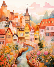 Laden Sie das Bild in den Galerie-Viewer, Diamond Painting - Bernsteinfarbenes Traumdorf