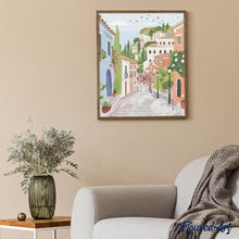 Laden Sie das Bild in den Galerie-Viewer, Diamond Painting - Pastell-Hügeldorf