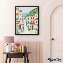 Laden Sie das Bild in den Galerie-Viewer, Diamond Painting - Pastell-Küstenstadt