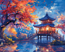 Laden Sie das Bild in den Galerie-Viewer, Diamond Painting - Pagode in einer Herbstnacht