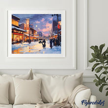 Laden Sie das Bild in den Galerie-Viewer, Diamond Painting - Retro-Winterstraße in Japan
