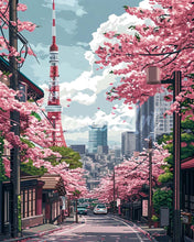 Laden Sie das Bild in den Galerie-Viewer, Diamond Painting - Tokio Sakura-Straße