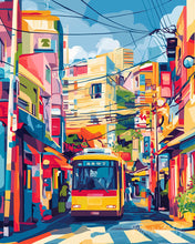 Laden Sie das Bild in den Galerie-Viewer, Diamond Painting - Tokio Stadtbus – 40 x 50 cm auf Keilrahmen gespannt
