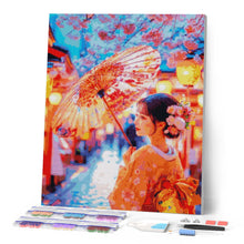 Laden Sie das Bild in den Galerie-Viewer, Diamond Painting - Kimono-Mädchen auf Sakura-Straße