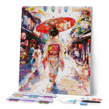 Laden Sie das Bild in den Galerie-Viewer, Diamond Painting - Yukata-Mädchen auf der Feststraße