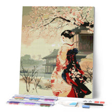 Laden Sie das Bild in den Galerie-Viewer, Diamond Painting - Vintage-Winter-Geisha-Szene