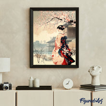 Laden Sie das Bild in den Galerie-Viewer, Diamond Painting - Vintage-Winter-Geisha-Szene