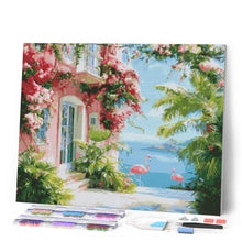 Laden Sie das Bild in den Galerie-Viewer, Diamond Painting - Rosa Strandvilla