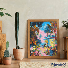 Laden Sie das Bild in den Galerie-Viewer, Diamond Painting - Tropischer Hinterhof