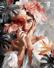 Laden Sie das Bild in den Galerie-Viewer, Diamond Painting - Blumenmädchen-Porträt