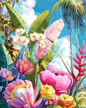 Laden Sie das Bild in den Galerie-Viewer, Diamond Painting - Farbenfroher tropischer Garten