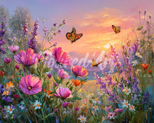 Laden Sie das Bild in den Galerie-Viewer, Diamond Painting - Wildblumen bei Sonnenuntergang
