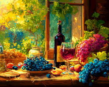 Laden Sie das Bild in den Galerie-Viewer, Diamond Painting - Weinflasche und Trauben