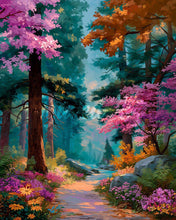 Laden Sie das Bild in den Galerie-Viewer, Diamond Painting - Blühender Waldweg