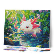 Laden Sie das Bild in den Galerie-Viewer, Diamond Painting - Schwimmender Axolotl