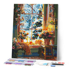 Laden Sie das Bild in den Galerie-Viewer, Diamond Painting - Romantischer Winter – 40 x 50 cm auf Keilrahmen gespannt