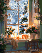 Laden Sie das Bild in den Galerie-Viewer, Diamond Painting - Romantischer Winter – 40 x 50 cm auf Keilrahmen gespannt