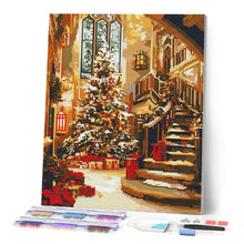 Laden Sie das Bild in den Galerie-Viewer, Diamond Painting - Großer Weihnachtssaal – 40 x 50 cm auf Keilrahmen gespannt