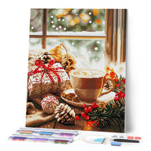 Laden Sie das Bild in den Galerie-Viewer, Diamond Painting - Festliche Kaffeezeit – 40 x 50 cm auf Keilrahmen gespannt