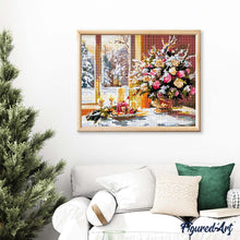 Laden Sie das Bild in den Galerie-Viewer, Diamond Painting - Romantischer Heiligabend – 40 x 50 cm auf Keilrahmen gespannt