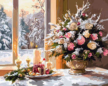 Laden Sie das Bild in den Galerie-Viewer, Diamond Painting - Romantischer Heiligabend – 40 x 50 cm auf Keilrahmen gespannt